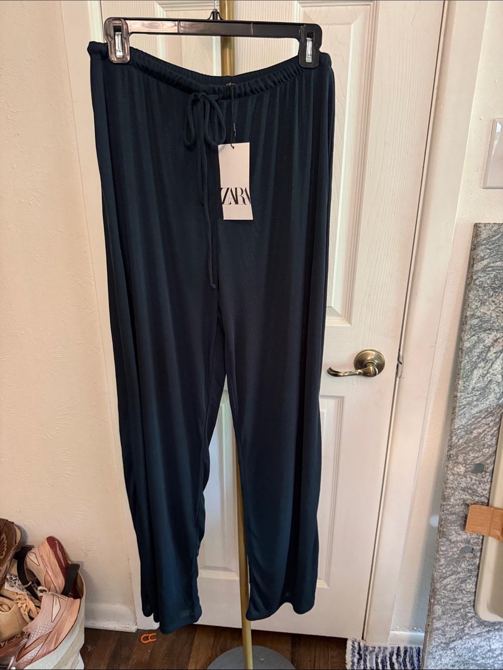 ZARA Dark Green Drawstring Lounge Pants